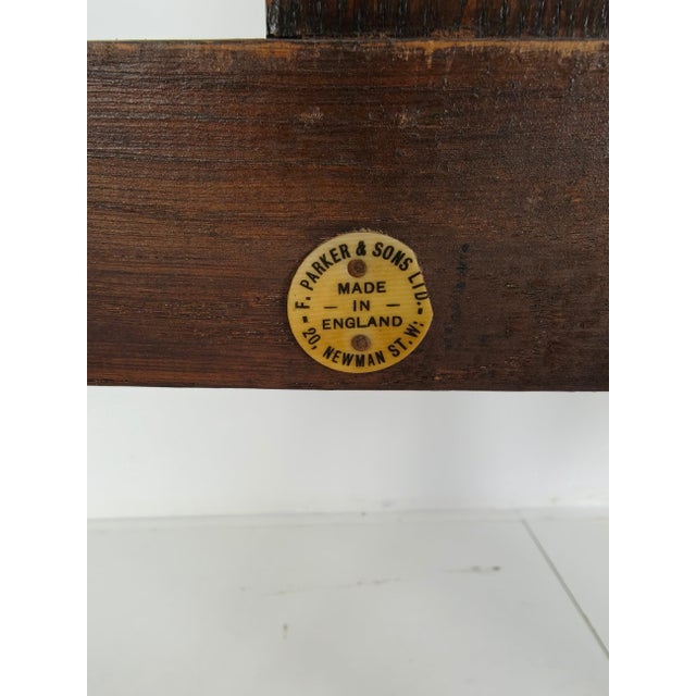 English Oak Armchairs from F. Parker & Son, 19th Century, Set of 2 For Sale - Image 9 of 15