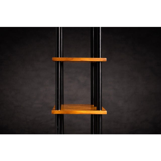 Brazilian Modernist Bookshelf in Ebonized Pau Marfim with Bronze Sabots — Móveis Valério, Brazil, 1950s - Lot 687 For Sale - Image 9 of 12