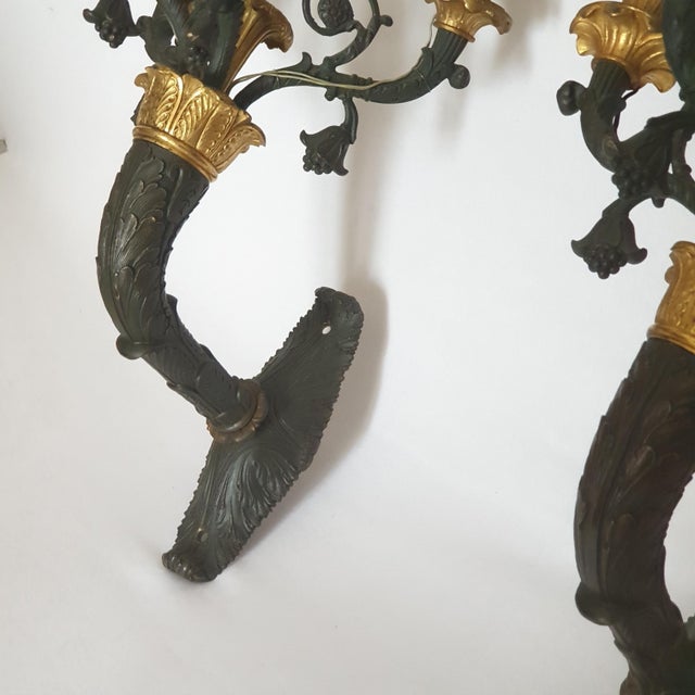 Bronze Wall Sconces, France, 1830, Set of 2 For Sale - Image 11 of 15