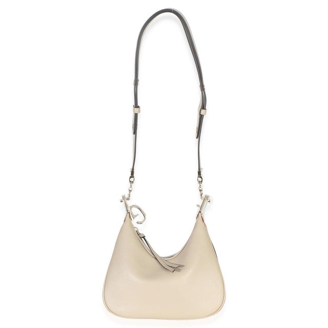 Beige Beige Smooth Calfskin Web Small Attache Shoulder Bag For Sale - Image 8 of 9