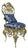 1930s Italian Rococo Style Giltwood Chair with Rich Blue Damask Upholstery For Sale