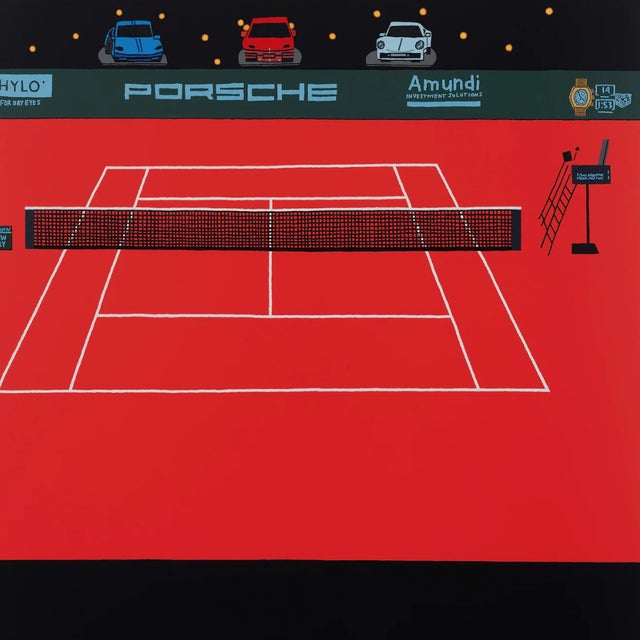 Contemporary Jonas Wood Porsche Tennis Grand Prix Poster For Sale - Image 3 of 3