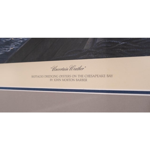 Traditional "Uncertain Weather" Sailboats Painting Print Signed John M Barber Numbered For Sale - Image 3 of 9