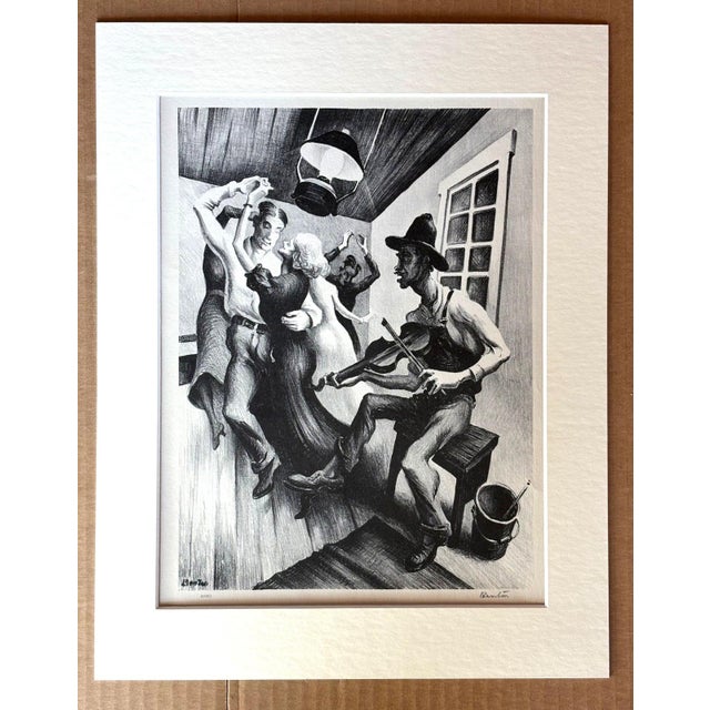 American 1939 Print in 11x14 Mat: Thomas Hart Benton, "I Got a Gal on Sourwood Mountain" For Sale - Image 3 of 3