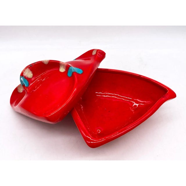 Mid-Century Modern Mid-Century Christine’s California Pottery Red Candy Dish With Lid – MCM / Retro Pop For Sale - Image 3 of 13