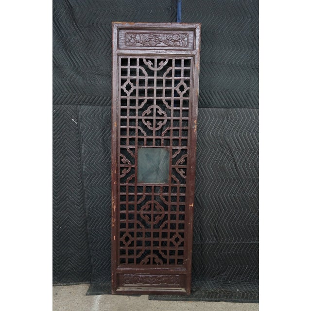 Vintage Chinese Hardwood Pierced Lattice Wall Hanging Panels Screen Chinoiserie For Sale - Image 9 of 17