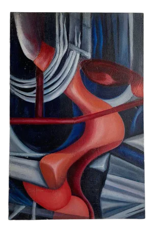 Contemporary Abstract Geometric Shapes Acrylic Painting