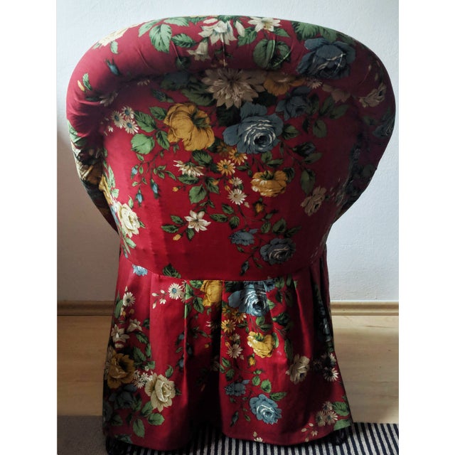 Rattan & Iron Skirted Chair with Hairpin Legs, 1960s For Sale - Image 4 of 12