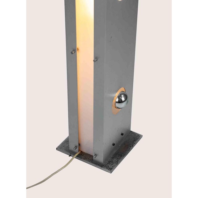 Vintage 4-Light Floor Lamp in Brushed Steel, Italy, 1970s For Sale - Image 3 of 10