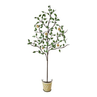 Vintage Italian Tole Lemon Tree Sculpture For Sale