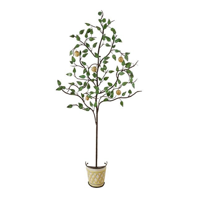 Vintage Italian Tole Lemon Tree Sculpture For Sale