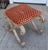 Nancy Corzine Saber Leg Giltwood X Bench W Red Silk Cut Velvet Fabric For Sale In Los Angeles - Image 6 of 8