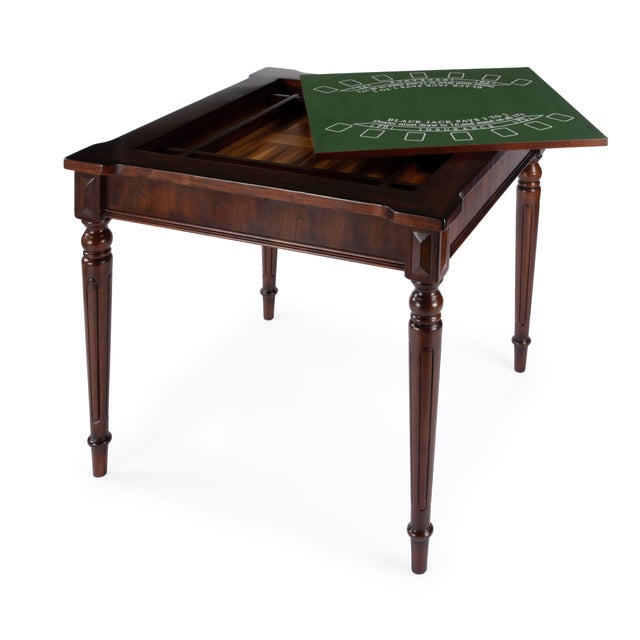 Transitional Vincent Multi-Game Card Table, Dark Brown For Sale - Image 3 of 7