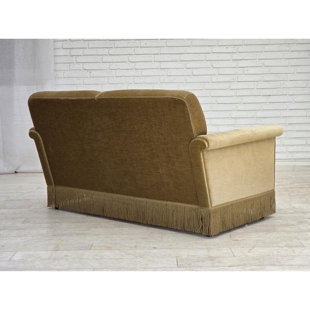 Danish 2-Seater Sofa in Green Furniture Velour, 1970s For Sale - Image 6 of 18