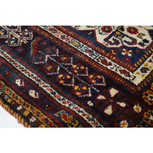 Fine Antique Persian Qashqai Wool Rug 5'0" X 8'2'' For Sale - Image 10 of 11