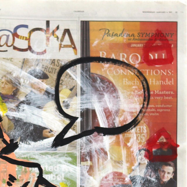 Luxury Spa Day in Tokyo - Original Pop Art Acrylic Painting on Newspaper by Gary John For Sale In Los Angeles - Image 6 of 6