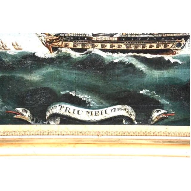 "The Triumph Frigate" Maritime Oil Painting For Sale - Image 4 of 12