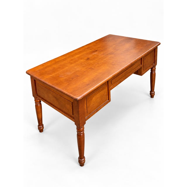 Wood Vintage French Desk in Cherry, 1970s For Sale - Image 7 of 10