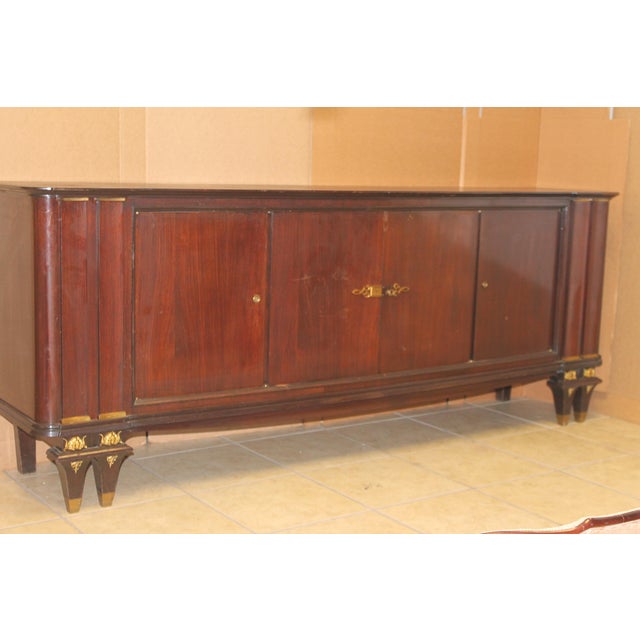 1940s 1940's French Art Deco Grand Palisander "Rio" Buffet/ Sideboard/ Credenza - Sale! For Sale - Image 5 of 13