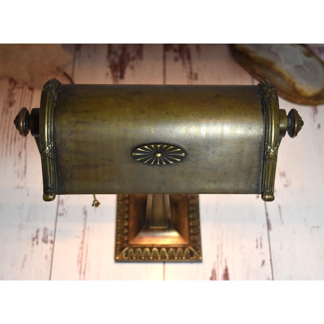 Vintage Art Deco Bronze Desk Library Lamp For Sale - Image 11 of 18