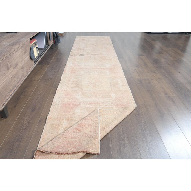 1970s Turkish Oushak Handmade Wool Cotton Orange Runner Rug For Sale In San Francisco - Image 6 of 11
