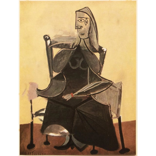 1946 After Picasso "Femme Assise", Second Edition Period Parisian Offset Lithograph For Sale - Image 10 of 10