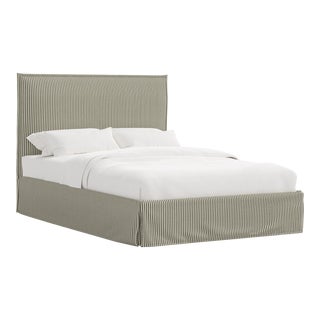 Stoffer Home x Cloth & Company Maura Slipcover Bed in Jane Stripe Laurel - Full/Double For Sale