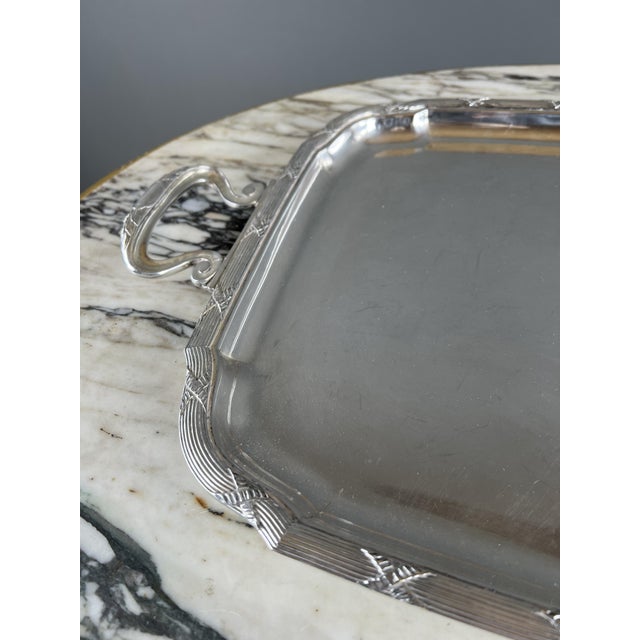 Silver-Plated Metal Serving Tray, 1900s, in Very Good conditions. Designed 1920 to 1949