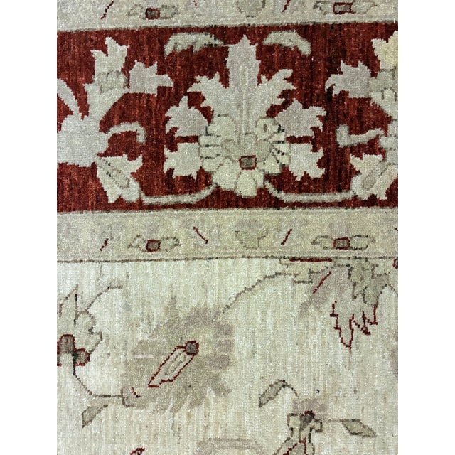 Hand-Knotted Ivory and Rust Oushak-Style Area Rug For Sale In Charlotte - Image 6 of 11