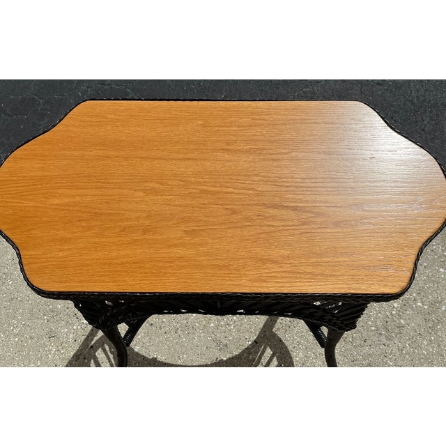 Early 20th Century Early 20th C Wicker and Oak Hall Table For Sale - Image 5 of 7