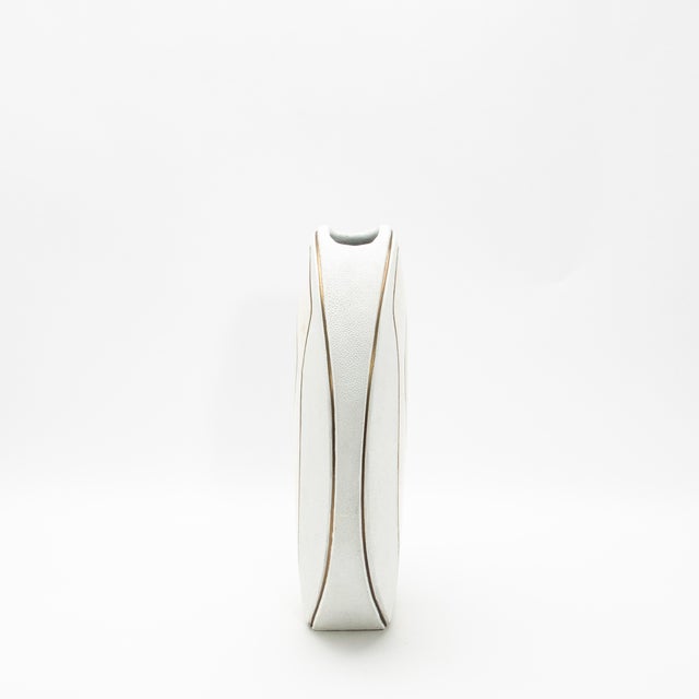 Modern Modern Vase in Shagreen With Mother of Pearl and Brass Details by R&y Augousti For Sale - Image 3 of 10