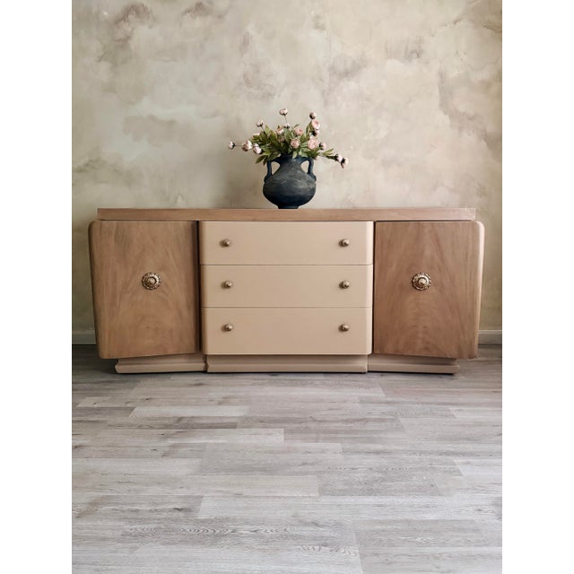 1950s Art Deco/Mid Century by Tri-Bond III Furniture A true vintage gem, this piece has been meticulously hand finished to...