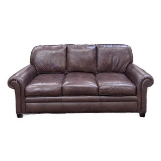 Hancock & Moore City Kip Mocha Leather Sofa For Sale