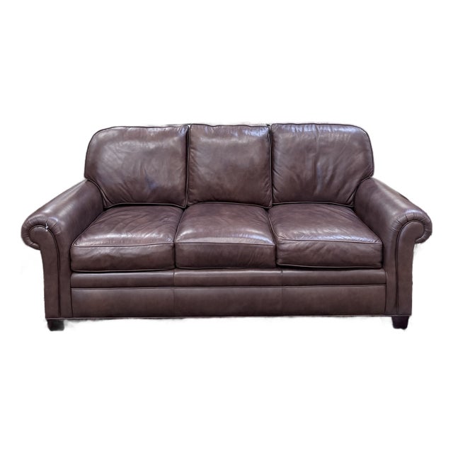 Hancock & Moore City Kip Mocha Leather Sofa For Sale