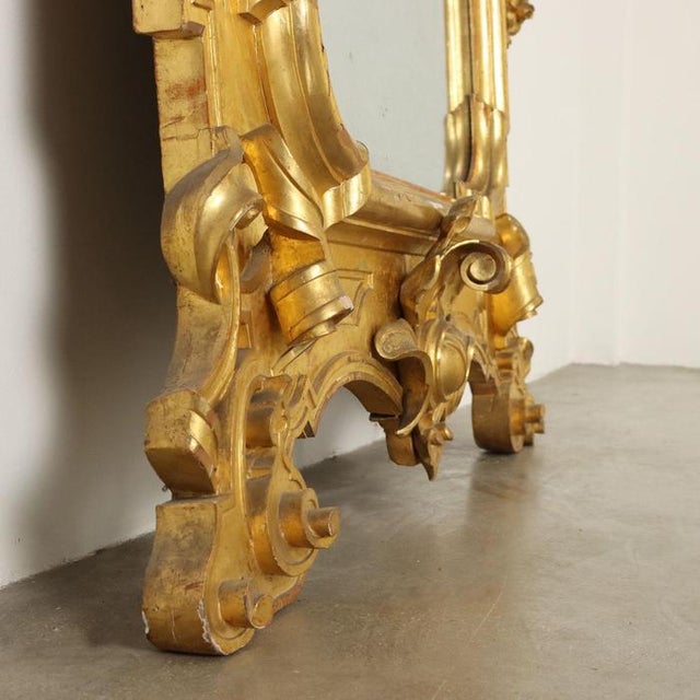 Large Antique Swiss Mirror in Pine For Sale - Image 13 of 15