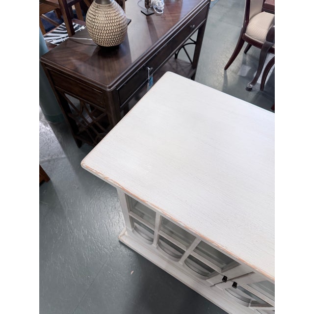 Early 21st Century Oka Swedish Gustavian Style Washed Grey Sideboard For Sale - Image 5 of 10