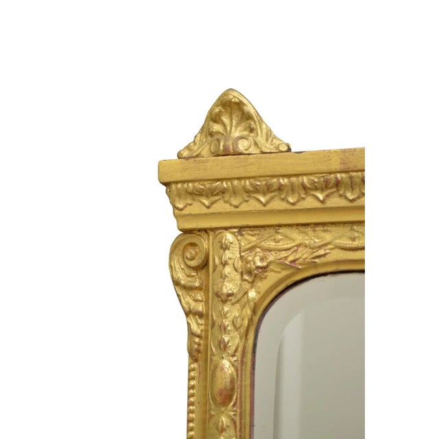 Antique Late Victorian Giltwood Mantel Mirror For Sale - Image 3 of 11