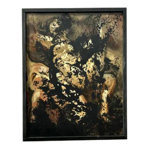 Vintage Boho Abstract Painting on Canvas