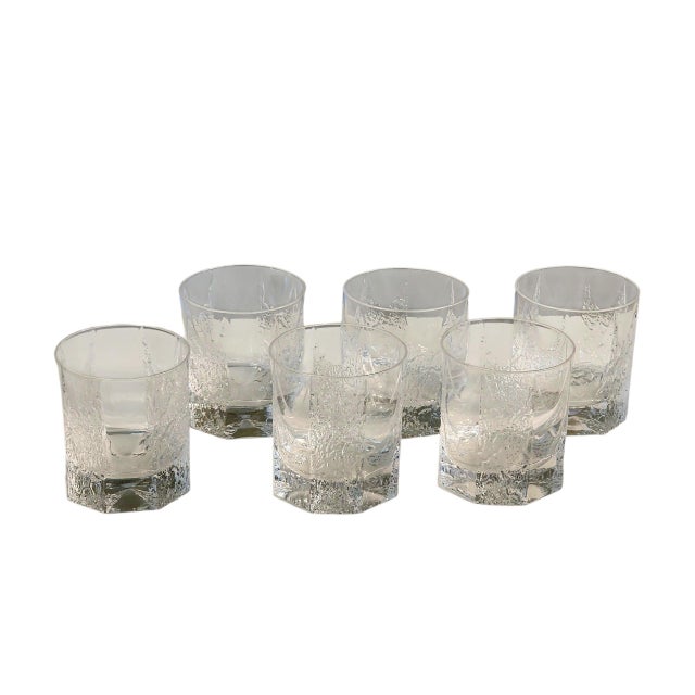 Glass 1970s Shot Glasses Iittala Timo Sarpaneva Kalinka Brutalist Rock Crystal - Set of 6 For Sale - Image 7 of 17