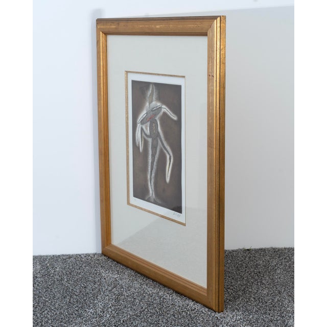 Abstract 1940s Original Zush Evru, "Masuro" Print in Gilded Frame For Sale - Image 3 of 5
