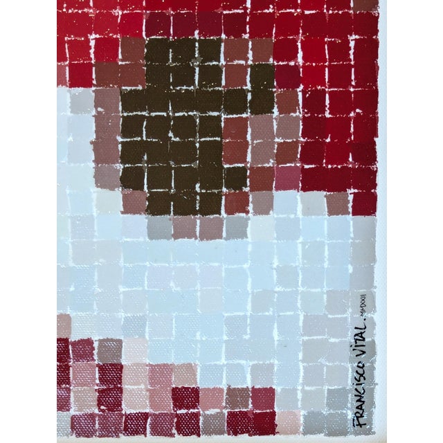 Gray Francisco Vital "Andy Warhol with Campbell's Can" Contemporary Pixelated Figure Painting, 2022 For Sale - Image 8 of 10