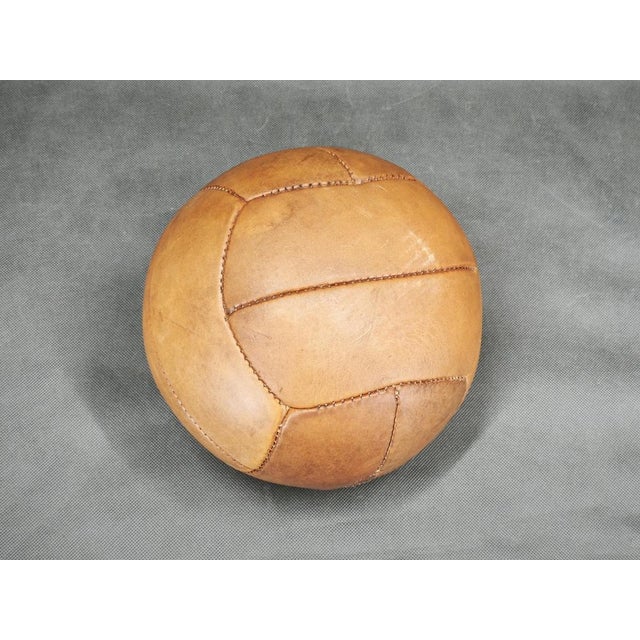 Vintage Leather Medicine Balls, Czechoslovakia, 1950s, Set of 2 For Sale - Image 6 of 8