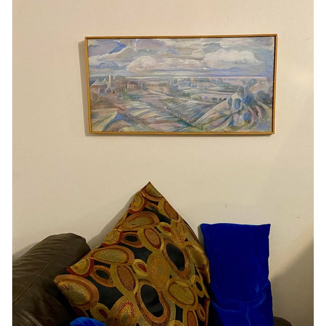 Valley Frost by Ridgway Original Kaw River Valley Kansas in the Locale! & Style of John Steuart Curry For Sale - Image 6 of 9