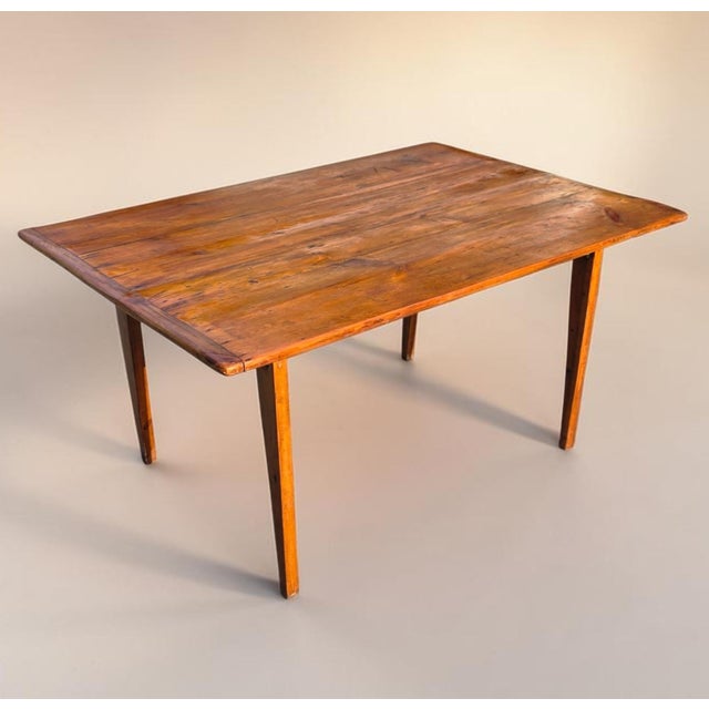 Wood Antique Early American Primitive Chestnut Farmhouse Dining Table, Circa 1800 For Sale - Image 7 of 18