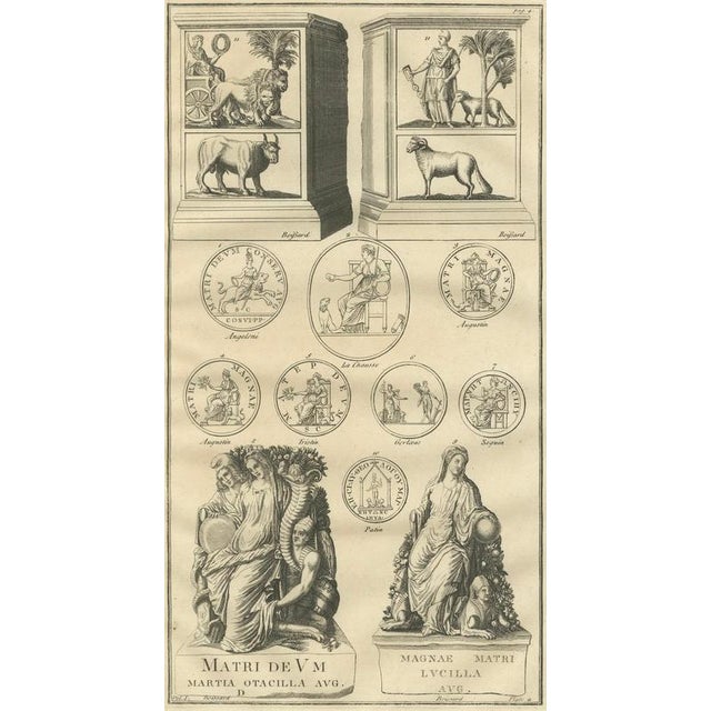 After Bernard de Montfaucon, Roman Chariot Relief and Imperial Allegories, 1721, Engraving For Sale - Image 6 of 9