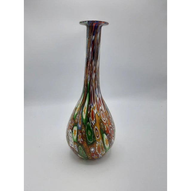 Vintage Murano Style Millefiori Glass Bud Vase For Sale In West Palm - Image 6 of 9