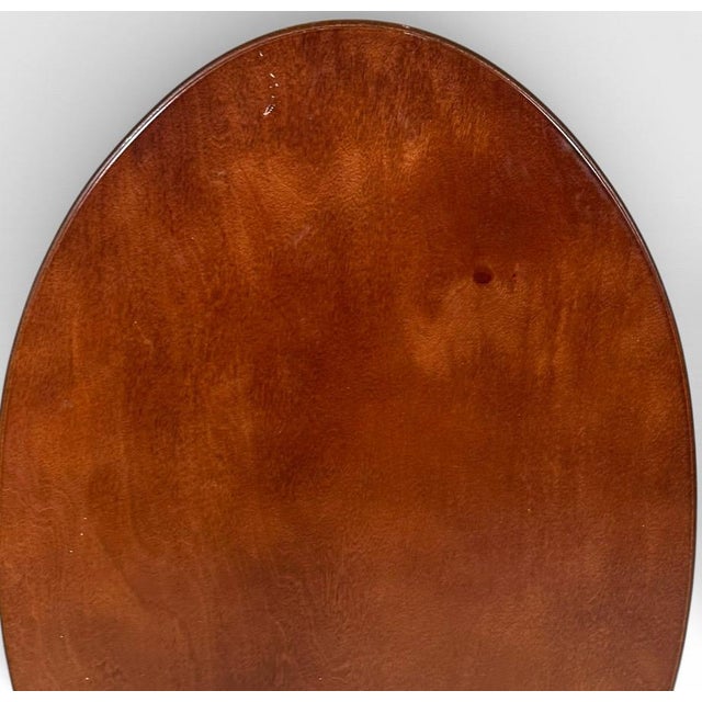 Brown Pair of Vintage Queen Anne Style Oval Tilt Top Accent Tables For Sale - Image 8 of 15