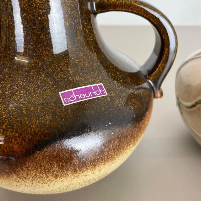 Ceramic Multi-Color Fat Lava Pottery Vases from Scheurich, Germany, 1970s, Set of 2 For Sale - Image 7 of 18