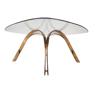 Vintage Modern Brass Coffee Table After Dunbar For Sale