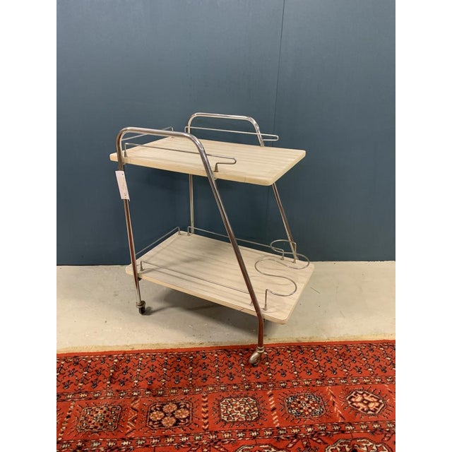 Wood Vintage Serving Bar Cart, 1970s For Sale - Image 7 of 8